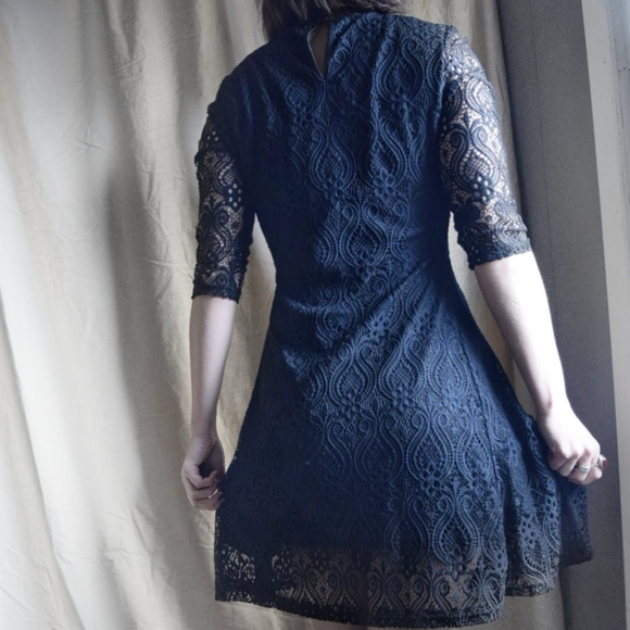 Lace Long Sleeve High Neck Dress - Picture 3 of 3